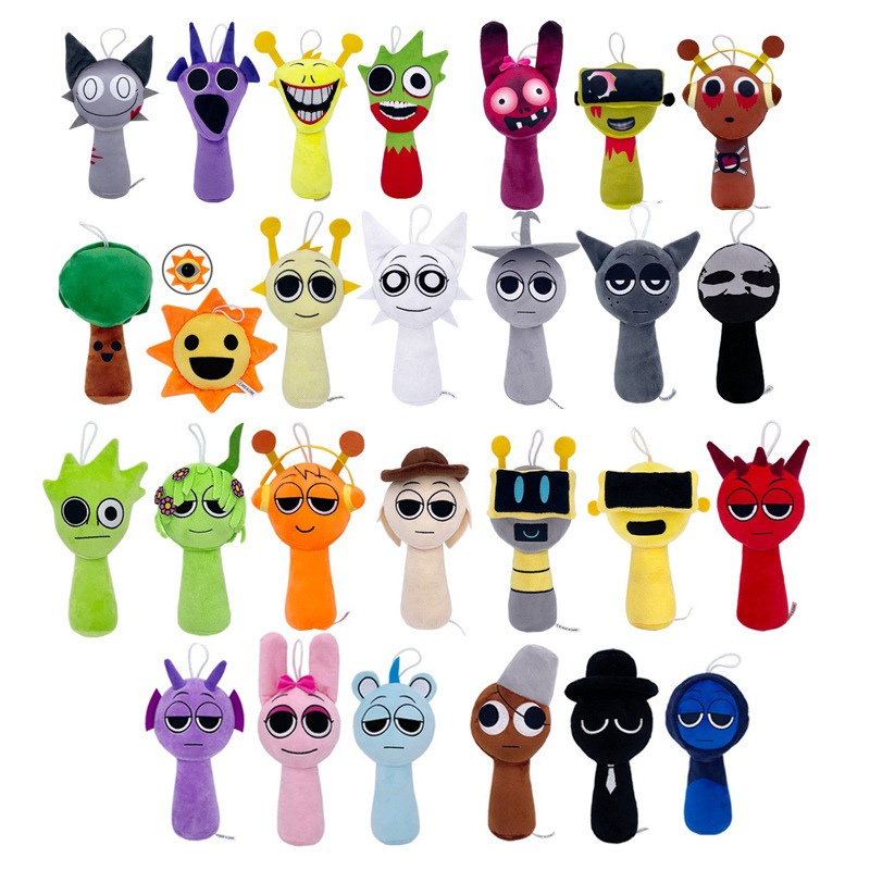 Sprunki Incredibox Plushie Venda สีเทา Oren Raddy ตุ๊กตา Plush & ตุ๊กตาของเล่นคริสต์มาสของขวัญเด็กวันเกิด Sprunki