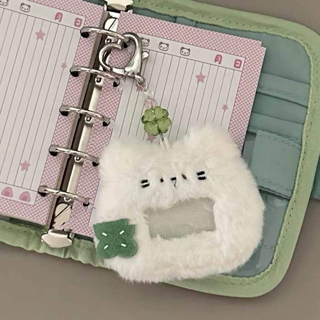 Lucky ลูกแมว 3 ซม. Photo Plush Card Holder Photo Storage Case เคสป้องกันกระเป๋า ipad โทรศัพท์มือถือจี้คู่