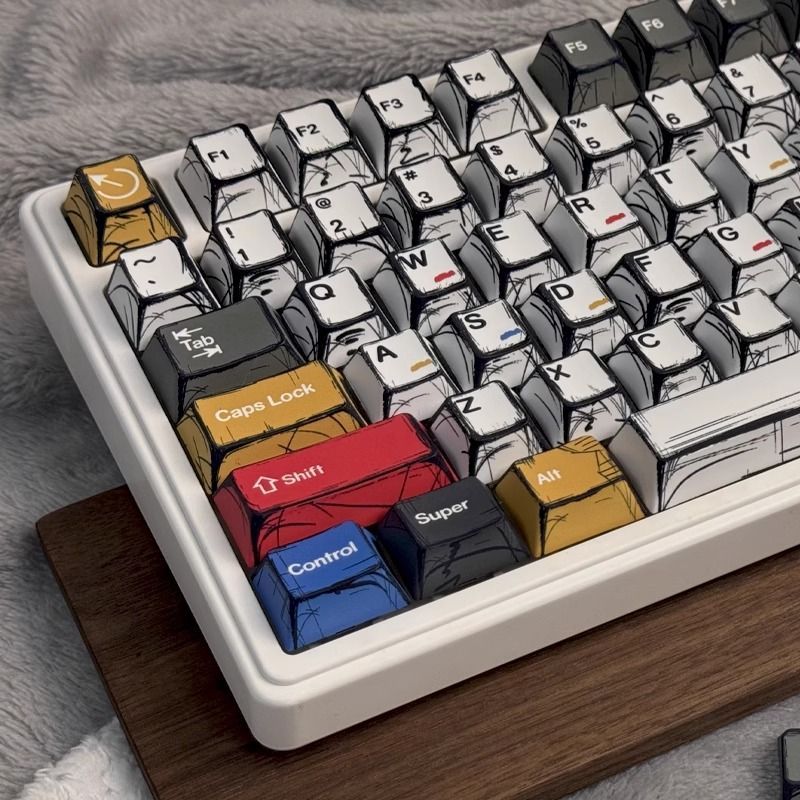 การ์ตูนลม Keycaps PBT Dye-sub Cherry Profile Keycap Custom Keycaps ใช้งานร่วมกับ Cherry Gateron MX Switches