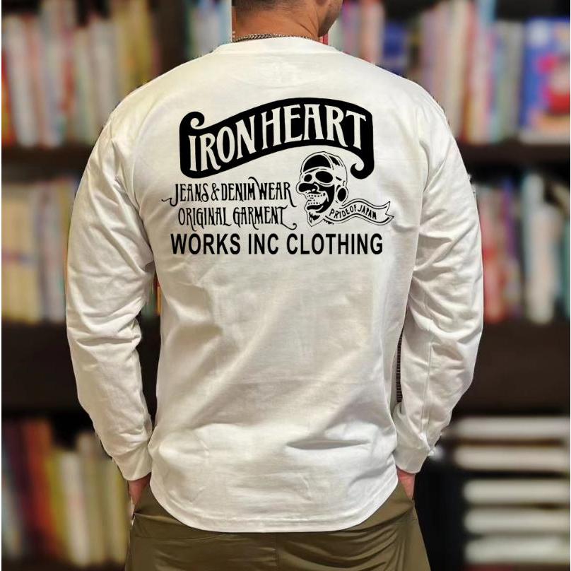 100% พร้อมสต็อก IRON HEART รถจักรยานยนต์ย้อนยุคแขนยาวคลาสสิกพิมพ์โลโก้ - รูปที่ 2