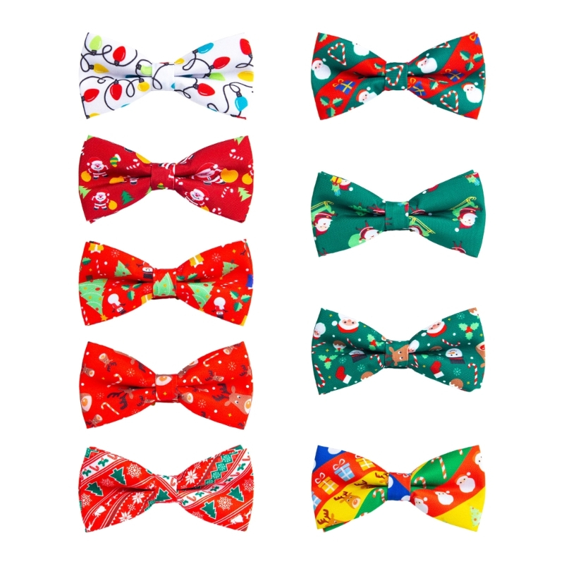 Alia คริสต์มาสพิมพ์ Bowknot เนคไทสําหรับนักเรียน Unisex เนคไท Knot น่ารัก Neckwear เด็กผู้หญิงอุปกรณ์เสริม