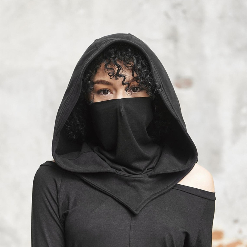 Alia Hooded Balaclava Face Men หมวกยุคกลางพร้อมผ้าคลุมหน้าหมวกคลุมด้วยผ้าผ้าพันคอกันลม Balaclava Anti หยด Face Cover