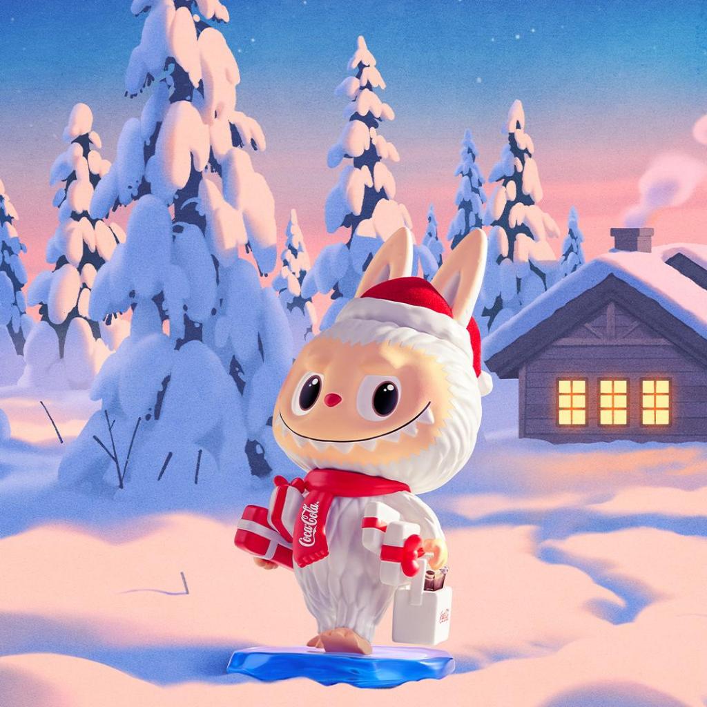 Pop MART LABUBU THE MONSTERS COCA COLA Series น่ารัก Kawaii ตัวเลขการกระทําคริสต์มาสของขวัญของเล่น