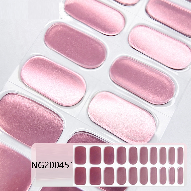 สติ๊กเกอร์ติดเล็บเจล 20 นิ้วรุ่นที่สอง Rose Gold Semi-Curing Phototherapy สติ๊กเกอร์แต่งเล็บกึ่งอบสติ๊กเกอร์ติดเล็บสีขาวสีดํา UV สติกเกอร์ต้องการ