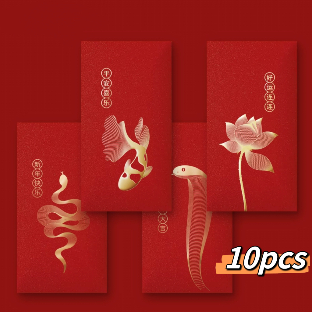 Angpao 2025 แพ็คเก็ตสีแดง Dragon ปี CNY ตรุษจีนปรับแต่งการพิมพ์โลโก้วันเกิดธรรมดา Angpow Ang Pao Packets เงินซองกระเป๋ากระเป๋าขนาดเล็กยาวส่วนบุคคล Angpao 2025 Red Packet Snake Year CNY Chinese New Year Customize Printing LOGO Birthday Plain Angpow Ang Pa
