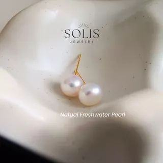 ต่างหูมุกน้ําจืดลูกปัด 8 มม. • ต่างหูแฟชั่นกันน้ํา Non-Tarnish Hypoallergenic สําหรับผู้หญิง ER407