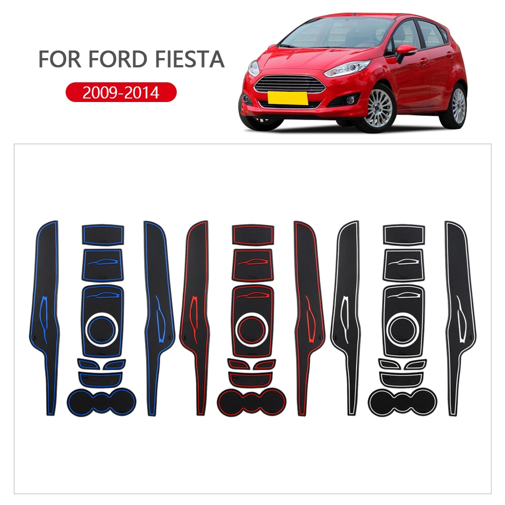 8X รถ Luminous Gate Slot Pad แผ่นกันลื่นชุดสําหรับ Ford 2009-2014 Fiesta Acc.