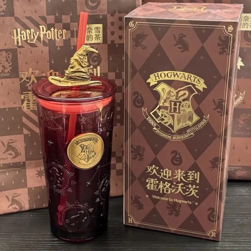 Co-branded Naxues Tea Daigou Glass Harry~Poter~Sailor Moon Thermos Cup สติ๊กเกอร์ถ้วยเปลี่ยนสี