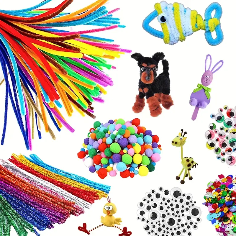 ลวดกำมะหยี่ DIY สีสดใส 100 ชิ้น ขนาด 30 cm สำหรับงานศิลปะและงานฝีมือเด็ก