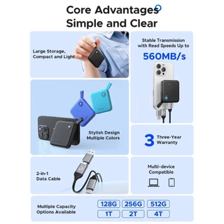 ORICO Portable SSD 256GB 512GB 1TB External Solid State Drive 460MB/s for USB-C Smartphone (B5PLUS)