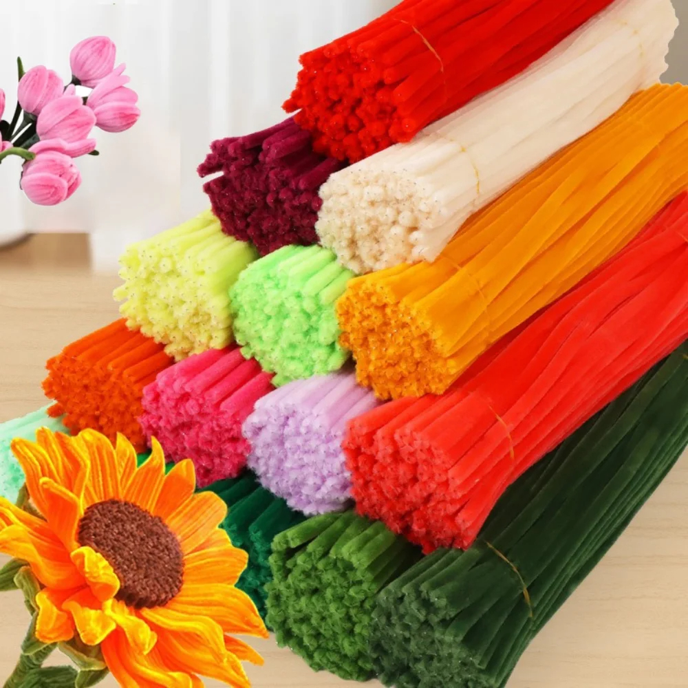 ลวดกำมะหยี่ DIY ขนาด 30 cm 100 ชิ้น สร้างสรรค์งานประดิษฐ์ งานศิลปะ และงานตกแต่งดอกไม้