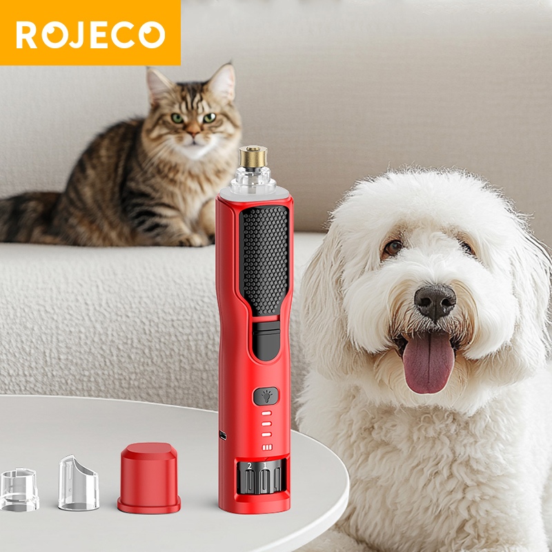Rojeco สัตว์เลี้ยงเครื่องบดเล็บชาร์จสุนัขแมวไฟฟ้ากรงเล็บกรูมมิ่งเครื่องมือ