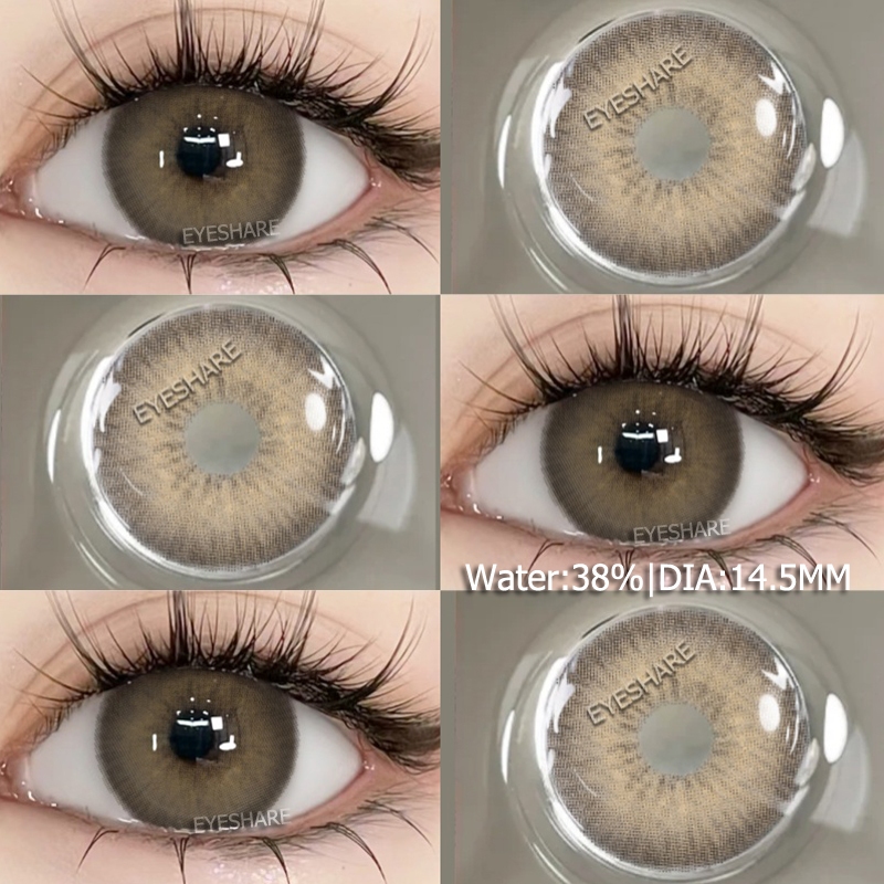 Eyeshare 1 คู่สีคอนแทคเลนส์สําหรับดวงตา 14.5 มม.สีน้ําตาล/สีเทา/สีเขียวคอนแทคเลนส์เลนส์นุ่มที่ใช้รายปี