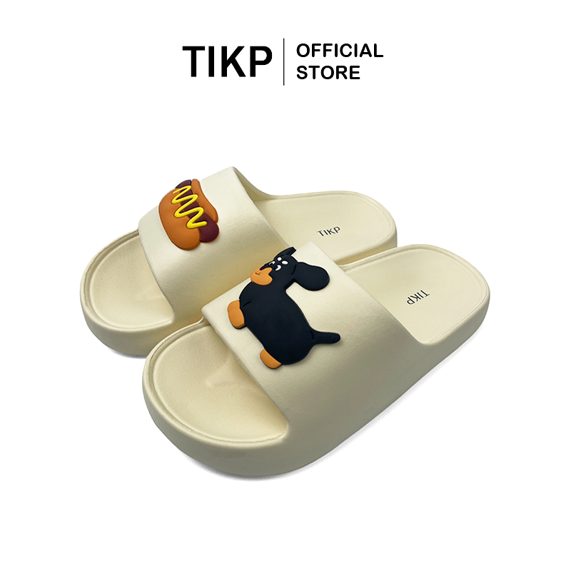 Tikp ผู้หญิงรองเท้ารองเท้าแตะแบนผู้ชายรองเท้าแตะกันลื่นการ์ตูนหนาแต่เพียงผู้เดียวรองเท้าแตะขนาด36-45