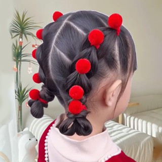 10ชิ้นเด็กวงผมยืดหยุ่นตุ๊กตาบอลยางรัดสําหรับเด็กสาวหวาน ยางร…