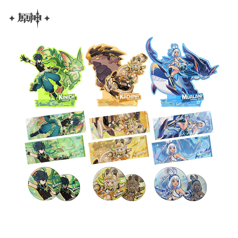 Sunsyea Genshin Impact สินค้าอย่างเป็นทางการ miHoYo Original QHDZXTheme Series Badge ขาตั้งอะคริลิค Laser Ticket Kinich Mulani