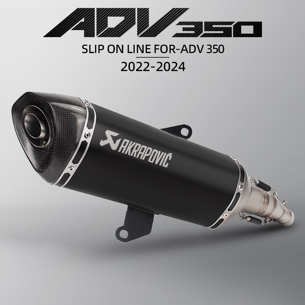 Akrapovic 470 มม.คาร์บอนปลายท่อไอเสียชุดสําหรับ Honda Adv350 Forza350 2021-2024