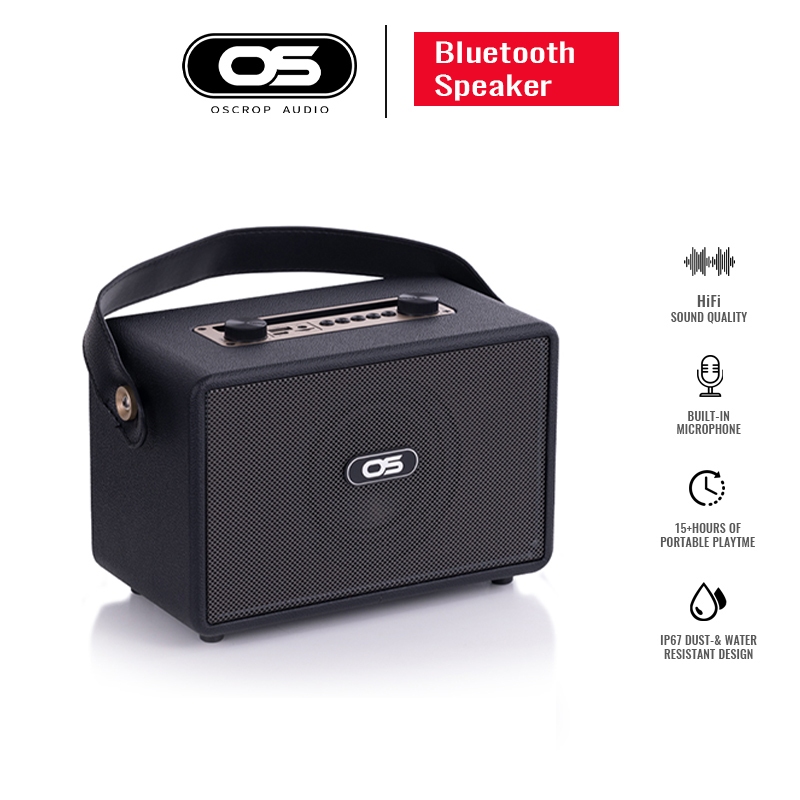 【รับประกัน 1 ปี】Oscrop ลำโพงบลูทูธ รุ่น M300 พร้อมสายหิ้ว ปรับเบสได้ เสียงแน่น 2