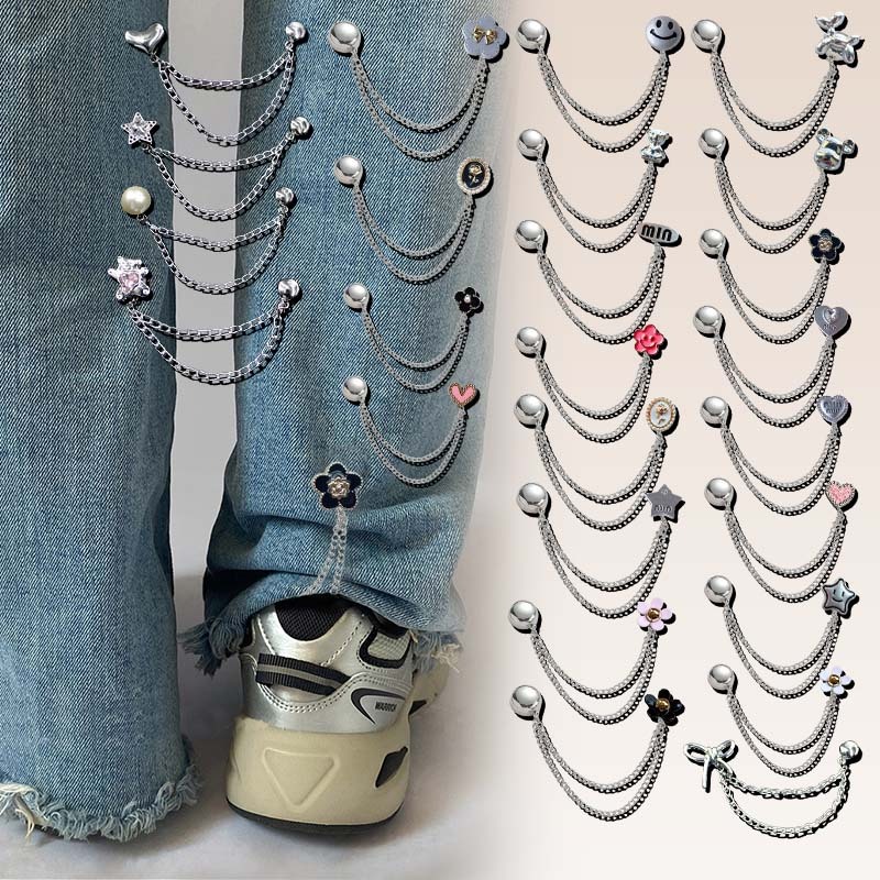 yunyuwan สไตล์ใหม่ 26 สไตล์ของห่วงโซ่ขากางเกงหัวเข็มขัดแม่เหล็กเสื้อยืดข้อมือกุ๊นตรึงสิ่งประดิษฐ์กางเกงขาความยาวชายสามารถเปลี่ยนให้สั้นถอดคลิปยึด