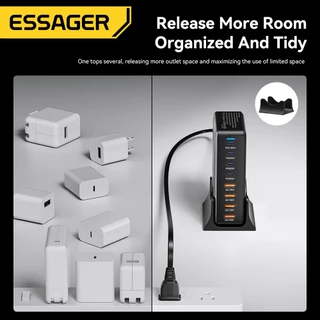 Essager 320W Fast Charger USB A + Type-C 8-Port อะแดปเตอร์ชาร์จสําหรับแล็ปท็อป/แท็บเล็ต/Android/iPh