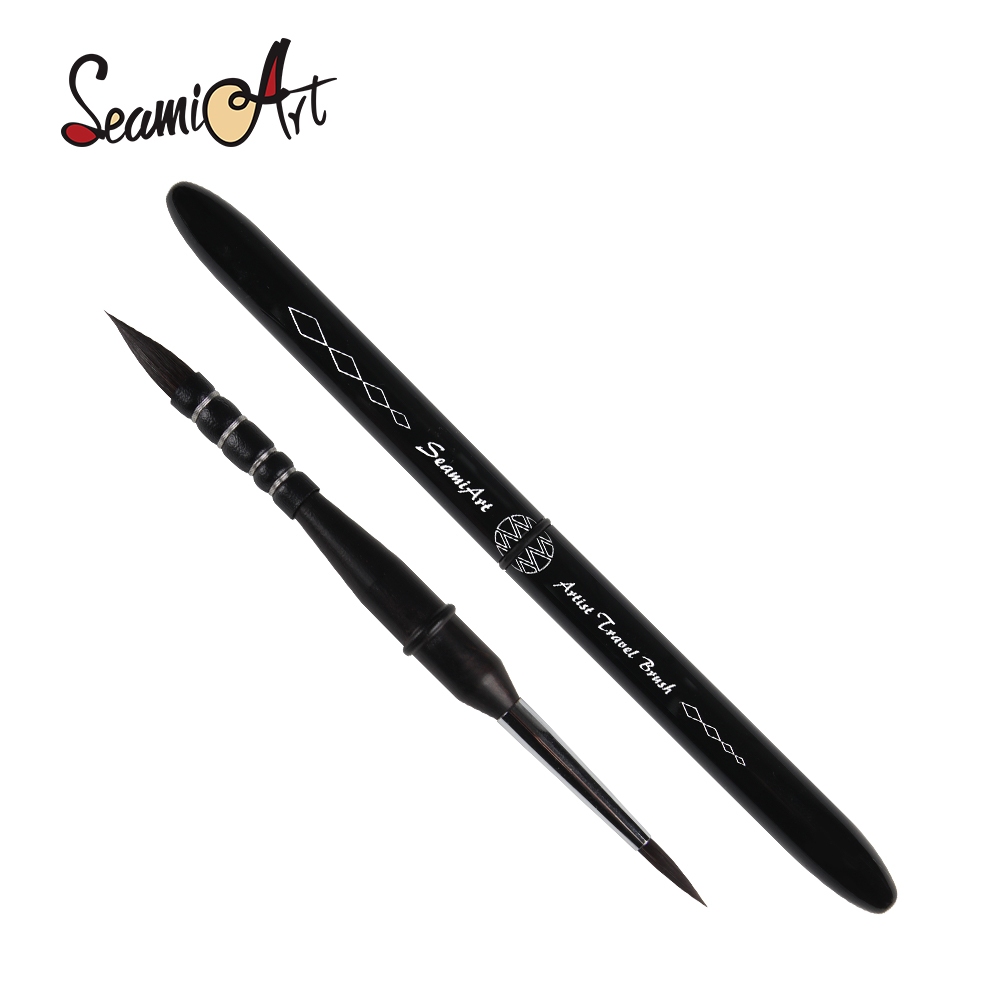 ซีไมอาร์ต 1ชิ้นศิลปินเคล็ดลับคู่เดินทางแปรงปากกาแบบพกพาสีน้ํากระรอกผมฝรั่งเศสภาพวาดแปรง