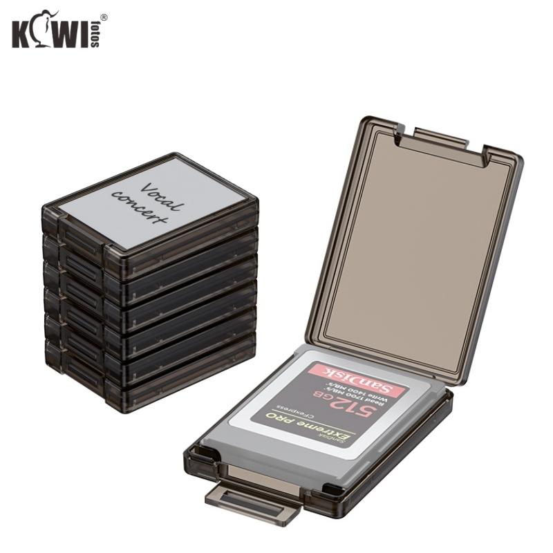 Kiwifotos กล่องใส่ เคสการ์ดหน่วยความจำ 6 ชิ้นการ์ดหน่วยความจําสําหรับ CFexpress Type-A Type-B XQD โป