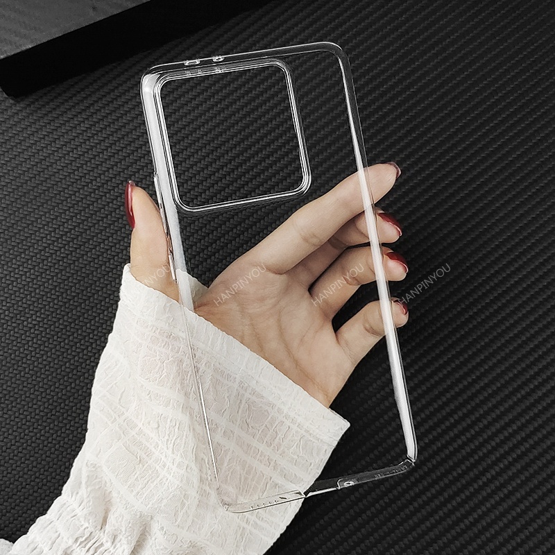 สําหรับ Xiaomi Mi 14T Pro 14TPro 5G Glossy Crystal Hard PC Full Cover Clear กล้องป้องกัน Snap Case