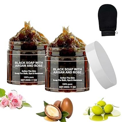 Oceaura Morocco Black Soap With Argan And Rose, Zawina Morocco Black Beldi Soap, สบู่ดําโมร็อกโก Zaw
