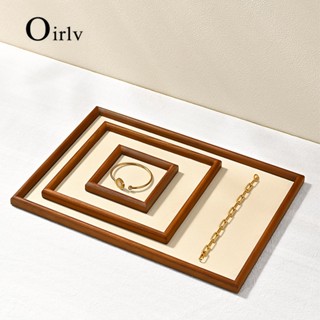 Oirlv แหวนไม้ต่างหูสร้อยข้อมือสร้อยคอนาฬิกาถาดแสดงเครื่องประ…