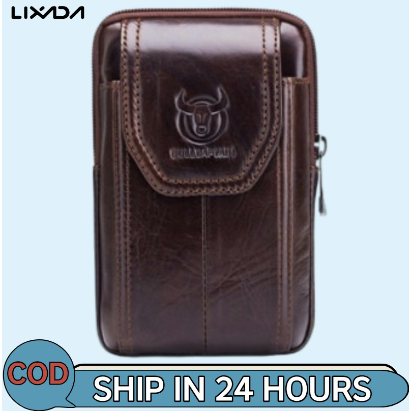 [LIXADA Mall] กระเป๋าคาดเอวหนังผู้ชาย Fanny Pack กระเป๋าใส่โทรศัพท์พร้อมห่วงเข็มขัด