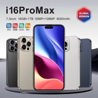 2024 ใหม่ i16 Pro Max 16GB+1TB สมาร์ทโฟน Android ขนาด 6.8 นิ้ว