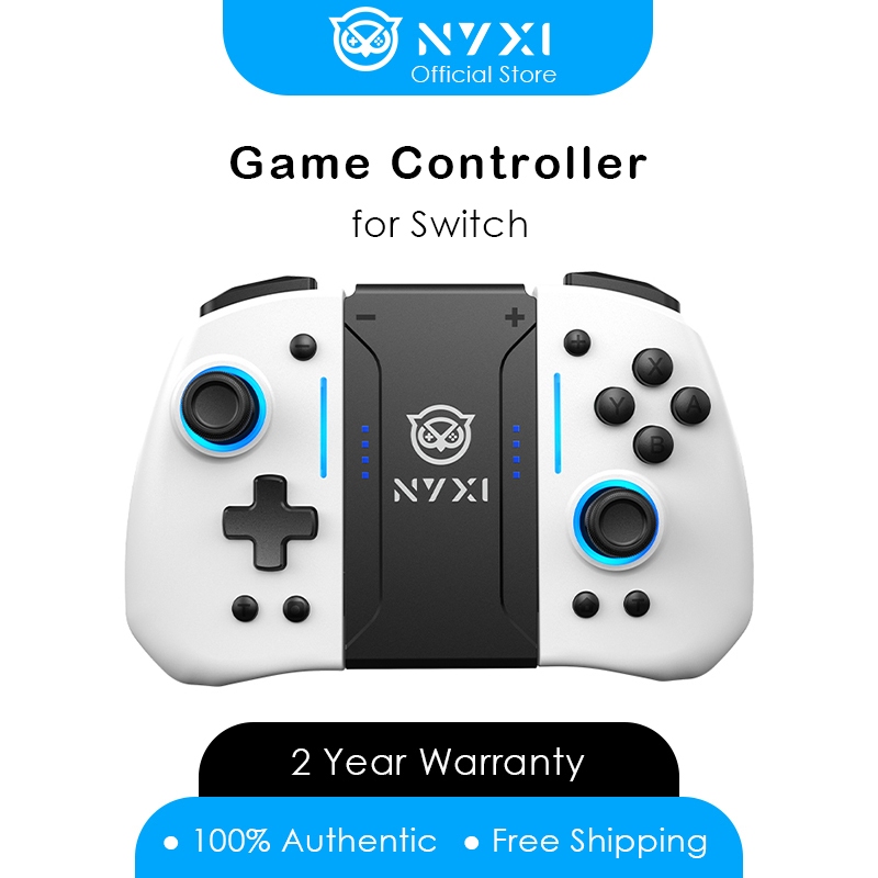 Nyxi Hyperion คอนโทรลเลอร์เกมบลูทูธไร้สายเกมแพดสีขาว Joypad สําหรับคอนโทรลเลอร์ Nintendo Switch