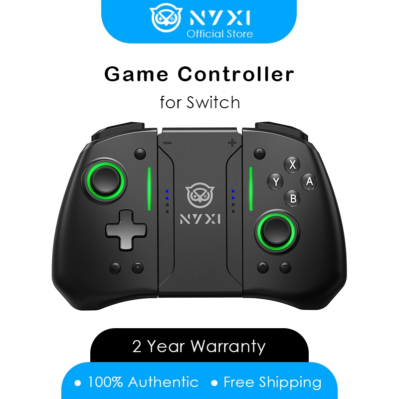 Nyxi Hyperion Pro ตัวควบคุมเกมบลูทูธเกมแพดไร้สายสีดําสําหรับตัวควบคุม Nintendo Switch