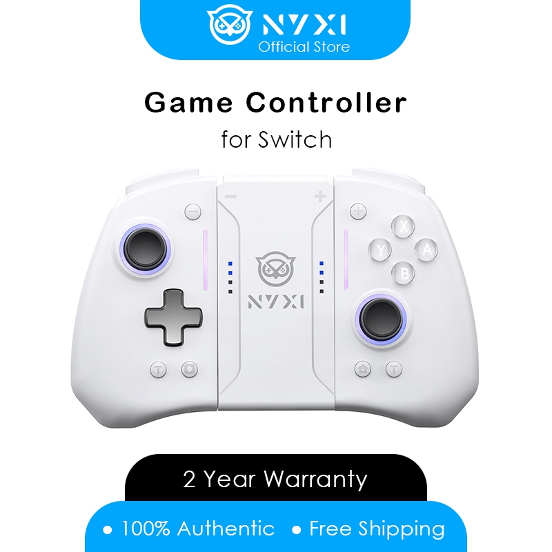 Nyxi Hyperion Pro คอนโทรลเลอร์เกมไร้สาย Bluetooth เกมแพดสีขาวสําหรับตัวควบคุม Nintendo Switch