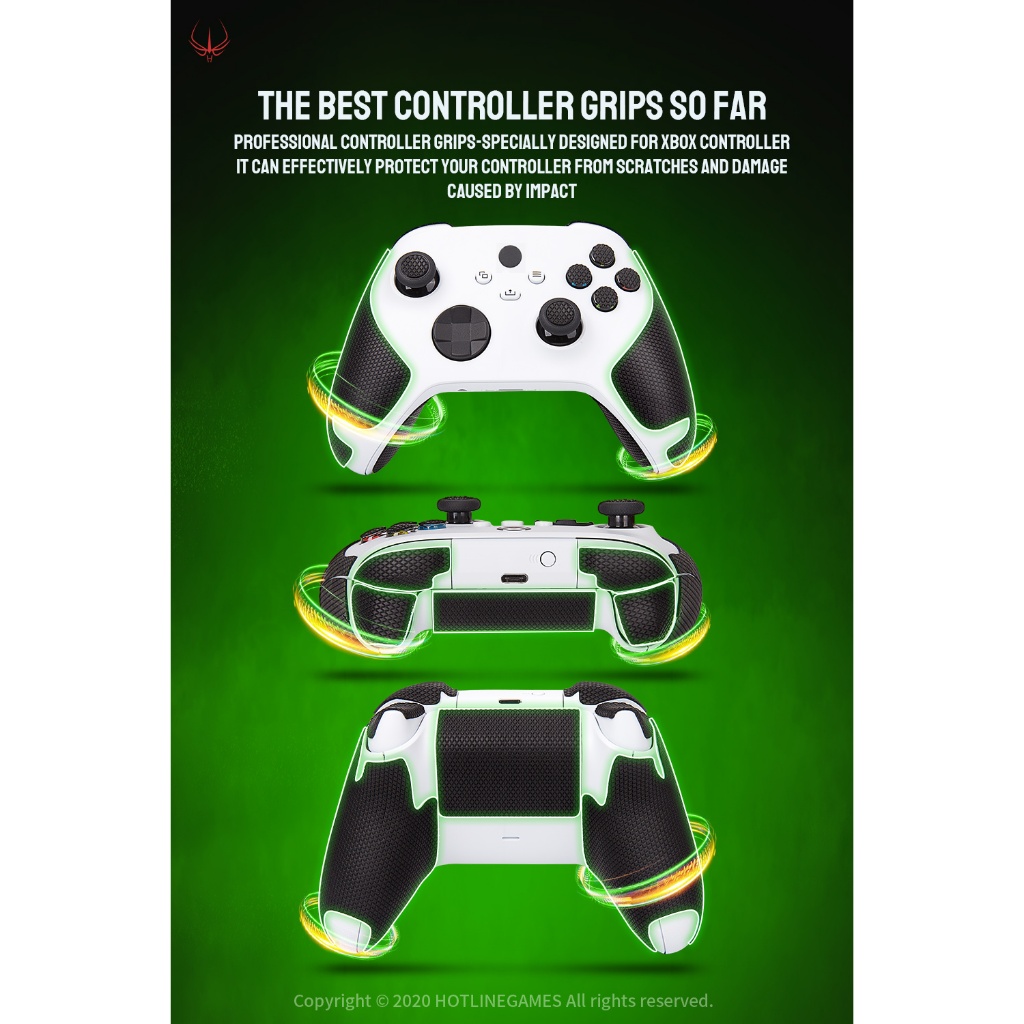 Hotline Games 2.0Plus Controller Grip Tape สําหรับ Xbox Series X /S Controller Handle,สติกเกอร์กันลื่น