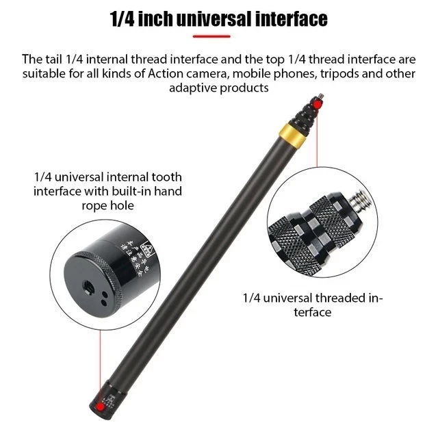 ใหม่ 2026 สําหรับ Insta360 X5 X3 X4 X2 อุปกรณ์เสริม 1.5M 290 ซม.3M คาร์บอนไฟเบอร์ Selfie Stick สําหรับ DJI Action 5 4/3/Gopro 10 12 13 14 กล้องกีฬา Super ยาวที่มองไม่เห็น Selfie Stick thumbnail 6