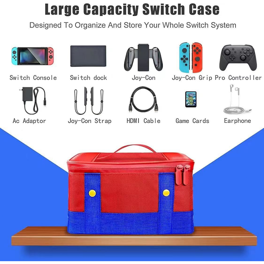 ขนาดใหญ่กระเป๋าถือป้องกันสําหรับสวิทช์กระเป๋าเดินทางสําหรับ Nintendo Switch Oled คอนโซล Pro Controller สําหรับอุปกรณ์เสริมสวิทช์