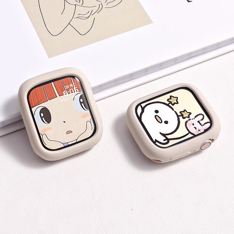 Candy Soft เคสซิลิโคนสําหรับ Apple Watch 46mm Series 10/9/8/7/SE/6/5/4/3, iWatch Ultra 2/Ultra, 49/46/45/44/41/40 มม. ฝาครอบกันชน