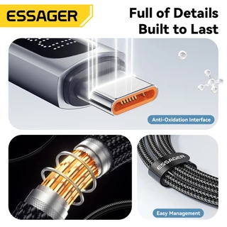 Essager สายชาร์จเร็ว Usb-A/C To C กําลังสูงชิป E-Marker ที่ได้รับการยกย่อสําหรับ IP/Android