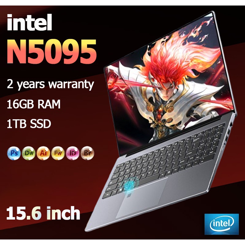 Lenovo 4K HD Intel Celeron N5095 แล็ปท็อป 15.6 นิ้วหน้าจอ IPS 16 + 1TB/2TB หน่วยความจําฟรีรับประกัน 2 ปี + ปลดล็อคลายนิ้วมือ + WIFI 5G