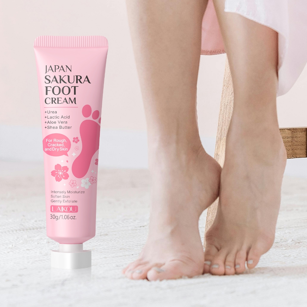 Laikou Japan Sakura Foot Cream Deep Moisturizing Nourishing Soften Skin 30g