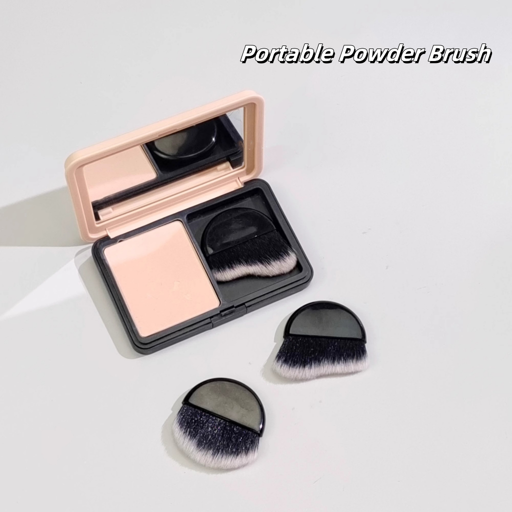 แบบพกพา Pressed Powder Brush Mini Loose Powder Contouring Brush แปรงปัดแก้ม Fluffy Soft Focus แต่งหน้าแปรงแบนขนาดเล็ก