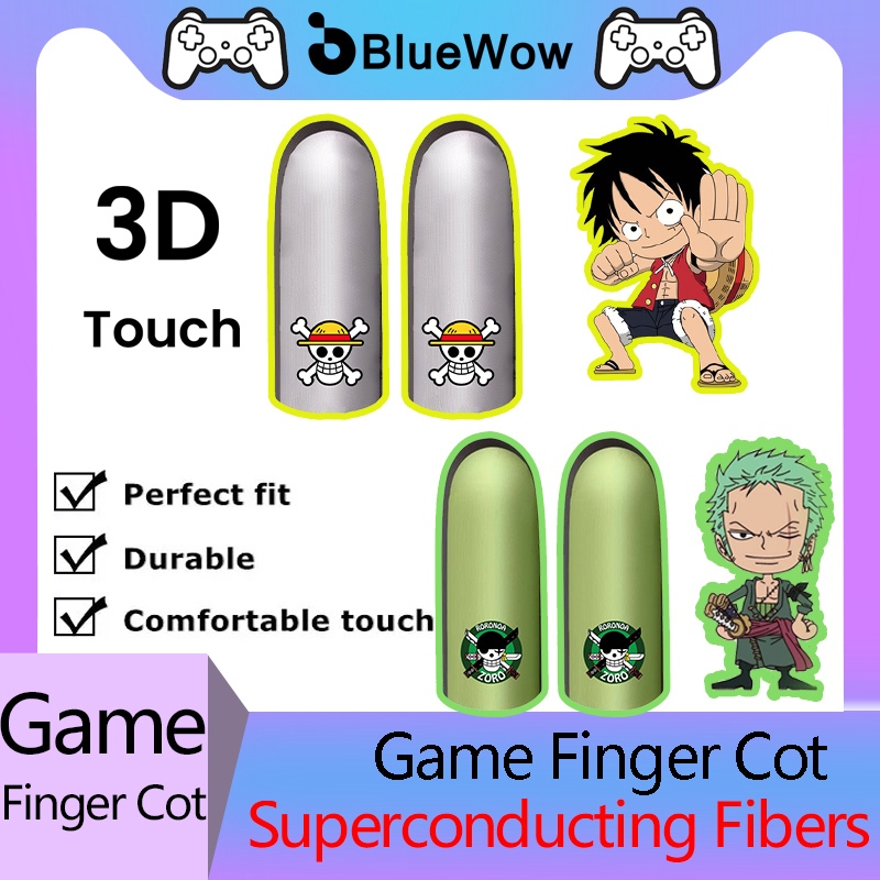 ปลอกนิ้วเล่นเกม BlueWow eSports, ถุงมือปลายนิ้ว, ผ้าสีเงินทนต่อการสึกหรอ 3D, การออกแบบกันเหงื่อและกันลื่น, เหมาะสําหรับ PUBG และ MLBB