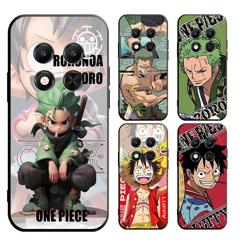 เคสสําหรับ honor X6B X8 X7C X9C X5B Plus 4G 5G 200 Pro Lite One Piece Zoro Luffy กรณีสีดํานุ่ม