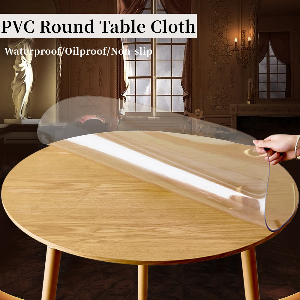 เสื่อ PVC ใส กันน้ํากันน้ํามัน สําหรับโต๊ะกลม ร้านอาหาร โรงแรม ทนความร้อน ผ้าปูโต๊ะ alas mja meja makan
