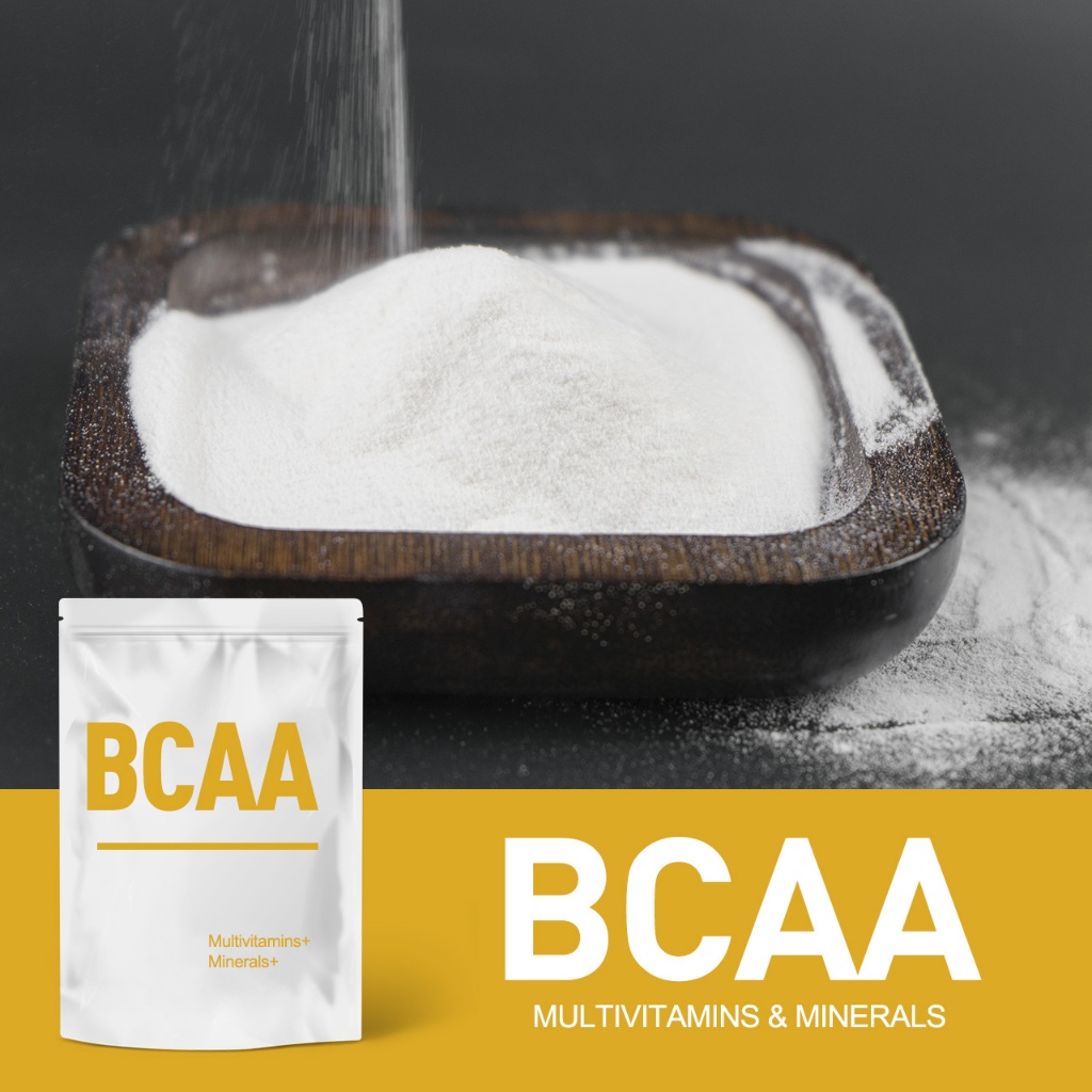 โรงงานขายส่งซับซ้อนสาขาโซ่กรดอะมิโน BCAA อาหารเกรดกรดอะมิโนโภชนาการเสริมสร้างการเจริญเติบโตของกล้ามเนื้อ Nutraceutical ส่วนผสม