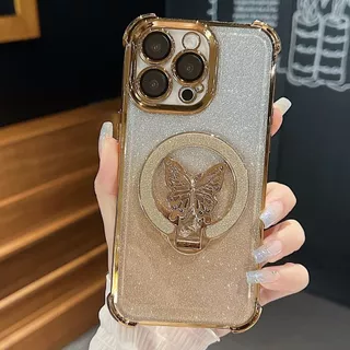 Glitter Bling กรณี OPPO A6 A5 A3 A2 Pro F31 A60 A40 A3X A17 A17K A35 A16 A15 A79 A5 A9 2020 A7 A5S A12 A3S Ultra ผู้ถือผีเสื้อ