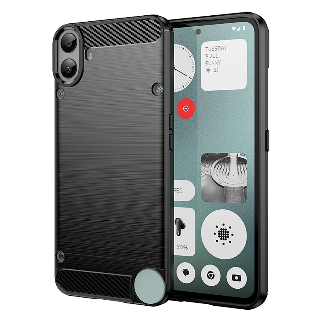 สําหรับ Nothing CMF phone 1 ,เคสป้องกันคาร์บอนไฟเบอร์แบบแปรงแบบนิ่ม,ป้องกันการตก,ป้องกันรอยขีดข่วน,ปกป้องเคสโทรศัพท์ธุรกิจ