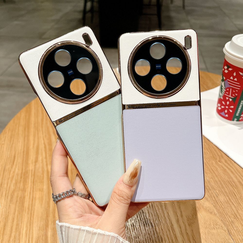 สําหรับvivo X200 X100 x90 Pro plus s19 v40 กรณีหรูหราหนังPUเลนส์ป้องกันปกหลังสําหรับVIVO X200 Pro Mi