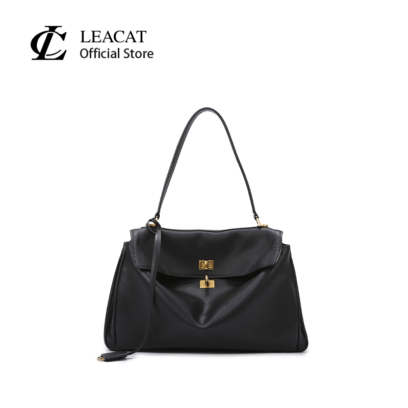 Leacat กระเป๋าผู้หญิงความจุขนาดใหญ่กระเป๋าสะพายกระเป๋าถือเนื้อกระเป๋าสะพายข้าง